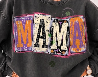 Mama Halloween Png, Spooky Mama png, Retro Halloween Sublimation Shirt Design