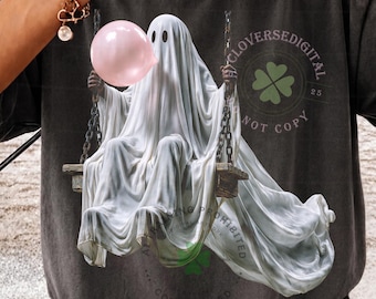 Ghost with Wilted Sunflower Ghost Witch Pumpkin Stripes Finger Paint PNG Fall Shirt Autumn Graphic, Cozy Fall Sweatshirt Trending Fall house