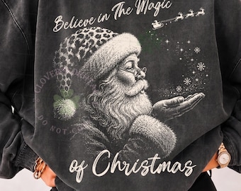 Vintage Santa Claus PNG, Believe In The Magic Of Christmas Png, Retro Christmas PNG, Halftone Christmas Png, Funny Santa Png, Digital File