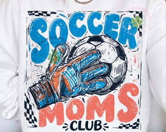 Soccer Moms Club PNG Trendy Game Day Doodle Baller mom shirt ORIGINAL Design Digital