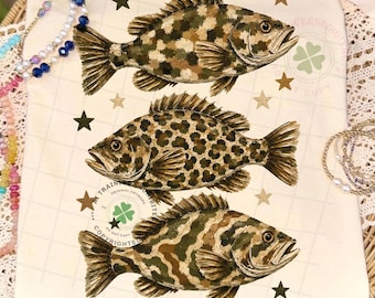 Preppy Fish Png, Trendy Camo Bass Sublimation Design, Fishing Png, Summer Shirt Design, Trending Lake Life Png, Girly Cottage Life Png