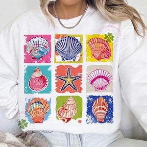 Brushstroke Seashell Clam Summer PNG, Beach Vibes preppy girly summer(Digital Download) image 9