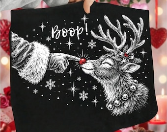 Vintage Santa Claus Boop PNG, Halftone Christmas Png, Reindeer Santa Boop Png, Retro Christmas PNG, Funny Santa, Trendy Xmas, Digital File
