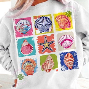 Brushstroke Seashell Clam Summer PNG, Beach Vibes preppy girly summer(Digital Download) image 5