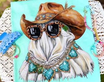 Western Coquette Ghost Png, Preppy Ghost Png, Everyday Designs, Western Designs, Rhinestone Cowgirl, Ghost Graphic, Cowboy Graphics