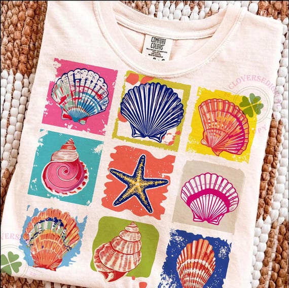 Brushstroke Seashell Clam Summer PNG, Beach Vibes preppy girly summer(Digital Download)