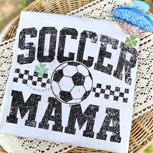 Distressed Retro Soccer Mama PNG, Checkered Soccer Mom Sublimation (Digital Download)