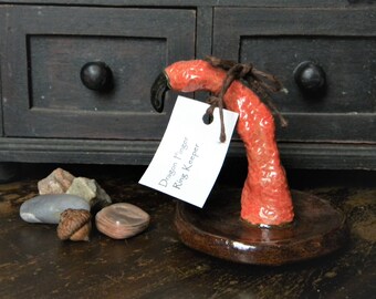 Dragon Finger Ring Keeper - Fire Orange - Ring Holder - Handmade Stoneware