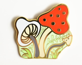 Mushroom Pin Mushroom Gift for Mushroom Lover Enamel Pin Mushroom Cute Enamel Pin Cottage Core Pin Woodland Enamel Pin Forest Enamel Pin