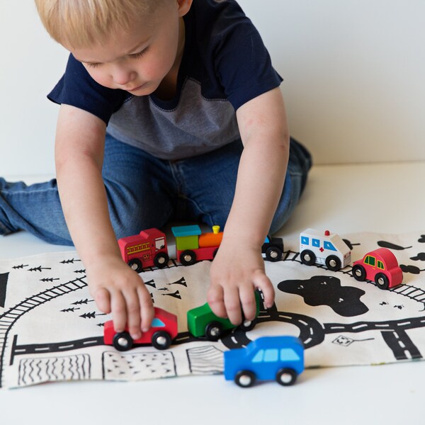 Town/ Country Playmat, Village Playmat, Road playmat, cars play rug, neighborhood playmat, train playmat, town playmat, vehicle playmat