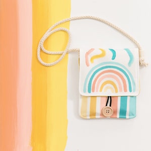 Sac rose arc-en-ciel sac à main bohème arc-en-ciel cadeau arc-en-ciel pour fille arc-en-ciel sourdine sac à main fille rose arc-en-ciel fille arc-en-ciel accessoires sac à crayons