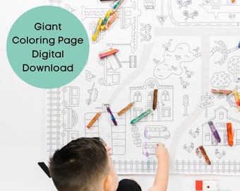 Giant Coloring Page Download Jumbo Poster Construction Coloring Train Poster Game Construction Birthday Party Activity Dirty 3rdy Party Game