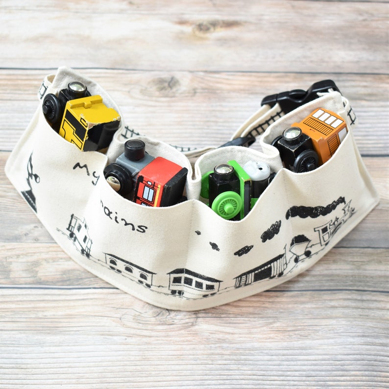 Train Organizer Custom Train Belt Train Travel Pouch Train Birthday Wooden Train belt Train Gift Custom Toy Storage Personalized Train