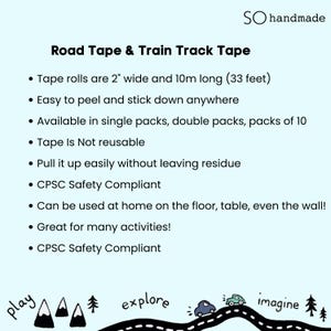 Rolls of Train Tape or Road Tape Indoor Race Track Indoor Train Track Screen Free Toddler Activity Waldorf Toddler Toys Toddler Race Track image 10