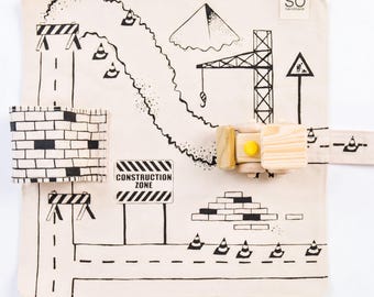 Montessori Play Mat Construction Play Mat Kid Portable Playmat Children Travel Mat Construction Site Toy Kid Road Mat Montessori Toy Toddler
