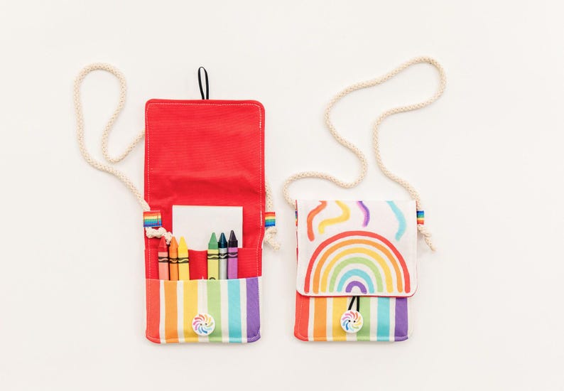 Rainbow Coloring Kit Crayon Toddler Purse Little Girl Purse Waldorf Crayon Waldorf Toy Montessori Toddler Kid Artist Gift for Kid Artist image 3