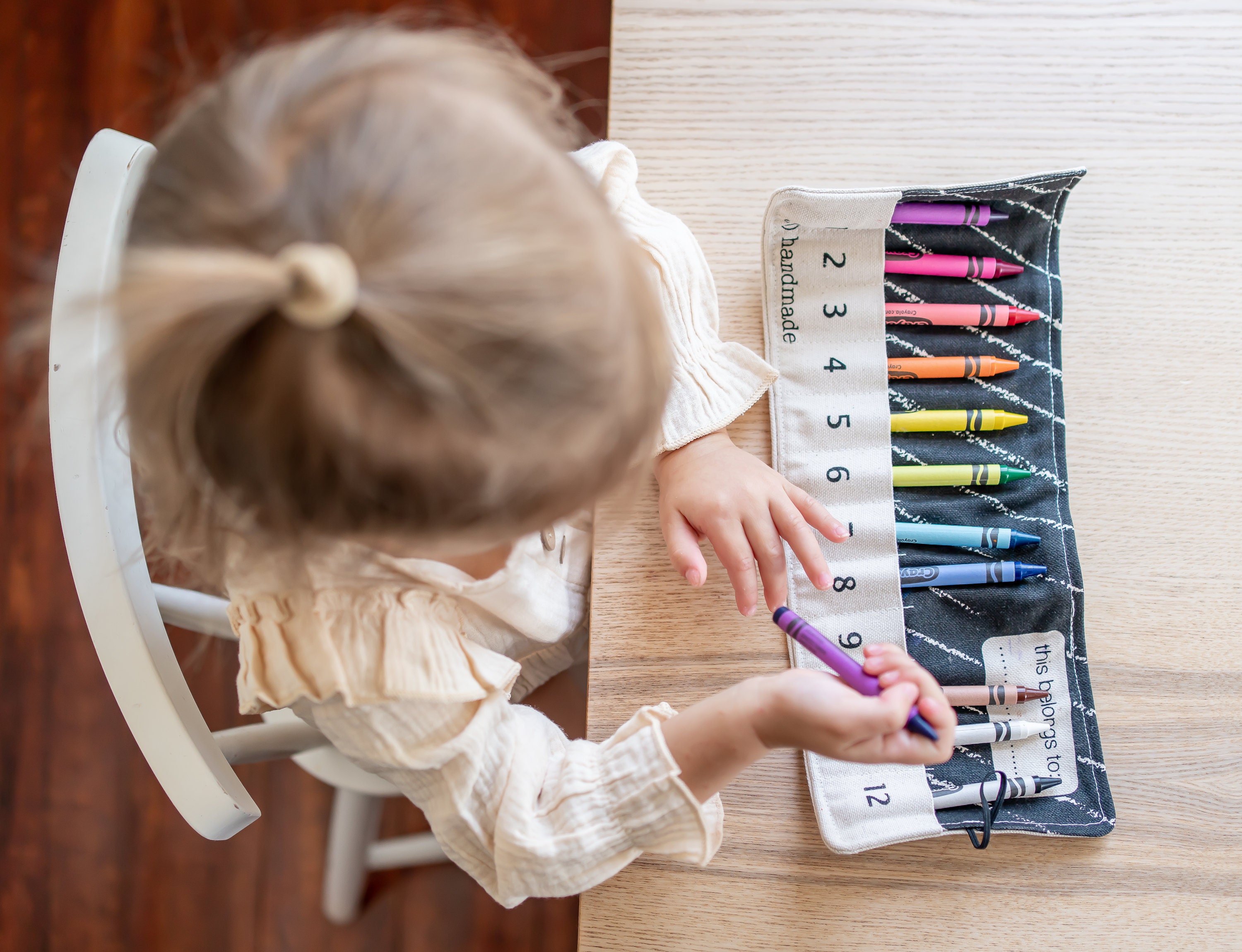 Toddler  Kids Crayon Coloring Set Travel Wallet - Poppies - NOTE
