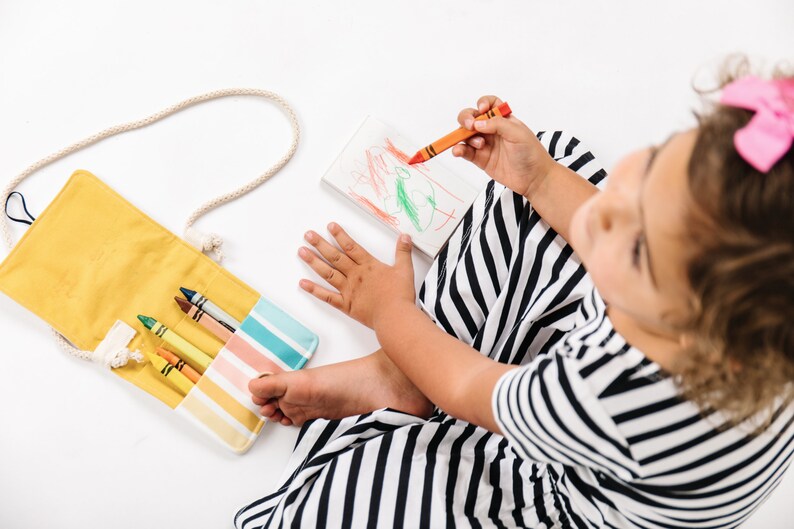 Rainbow Crayon Holder Childrens Travel Activity Bag Crayon Etsy