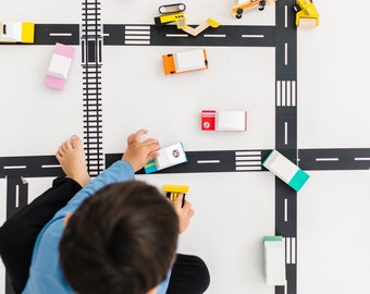 Train Track & Road Washi Tape Set Playroom Decor Tape Railway Train Track Decoration Kids Imaginative Play Activity Roadway Tape Street Map