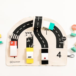 Alfombra de juego para coche, alfombra de juego para carretera, juguete de viaje para niño, alfombra de actividades para carretera, juguete para coche, almacenamiento, juguete para viaje por carretera, juguete de avión, alfombra de juego Montessori