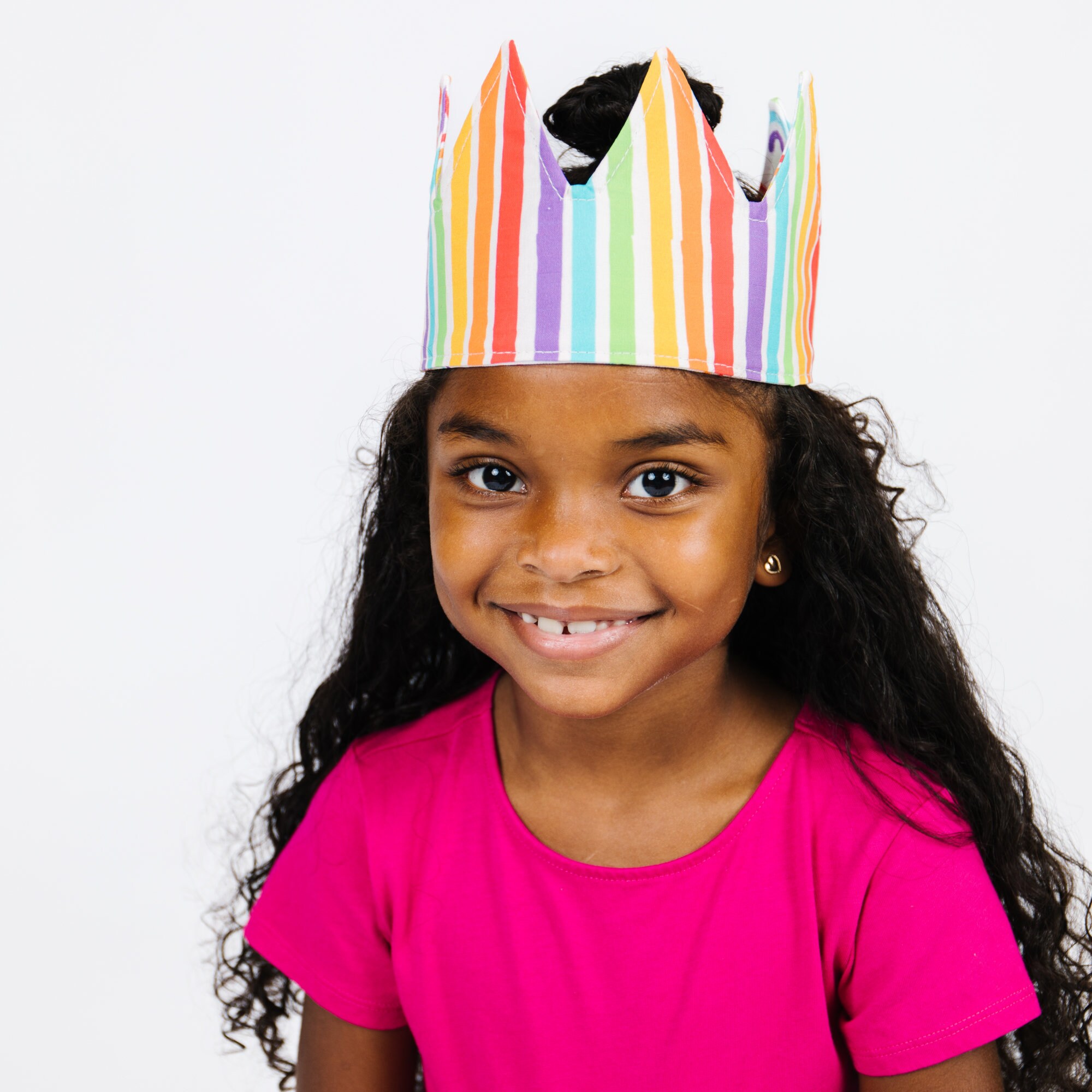Vintage Rainbow Crown for Unisex for Wedding Pride Prom Party Birthday Halloween Diagonal Stripe Pride Reversible Crown | Eyehunee main image 4