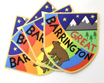 Great Barrington Sticker The Berkshires Vinyl Sticker Great Barrington Car Decal Rainbow Laptop Sticker Massachusetts Sticker MA