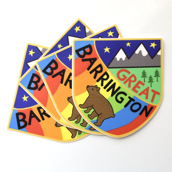 Great Barrington Sticker The Berkshires Vinyl Sticker Great Barrington Car Decal Rainbow Laptop Sticker Massachusetts Sticker MA