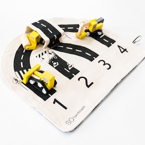 Construction Vehicle Play Mat Sensory Toy Birthday Gift for Boy Construction Toy Toddler Travel Toy Kids Hospital Gift Autism Toy Waldorf