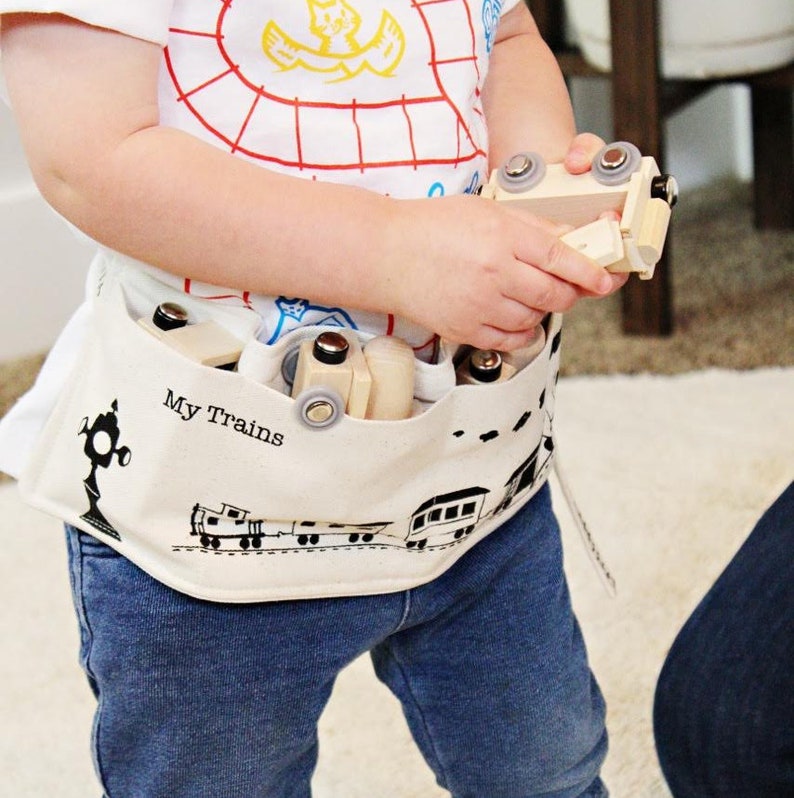 Train Organizer Custom Train Belt Train Travel Pouch Train Birthday Wooden Train belt Train Gift Custom Toy Storage Personalized Train