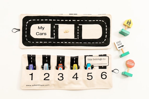 Personalized Toy Car Storage Montessori Toys Travel Toys Kids Car Organizer Organic Kids Toys Customized Kids Toys Personalized Boys Gift