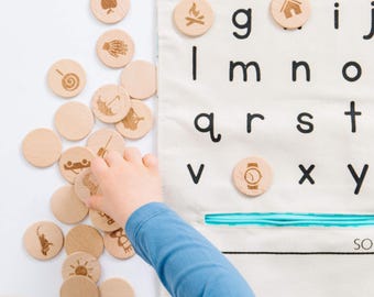 Montessori Alphabet Spielzeug Kleinbuchstaben Alphabet Lernspielzeug ABC Sensorisches Spielzeug abc Matte Für Kleinkinder Leselernspiel Alphabet Passendes Spiel ABC