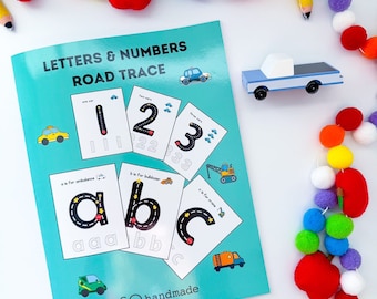 Preschool Alphabet Workbook Numbers Practice Toddler Letters Road Trace Alphabet Book Preschool Letter Tracing Road Number Practice Book