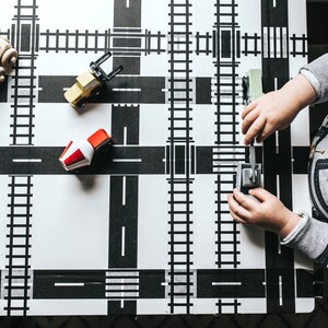 Road Tape Train Tape Track Tape Toddler Washi Tape Indoor Toddler Activity Street Tape Roadway Stickers Road Stickers Train Decor Tape Kids image 3