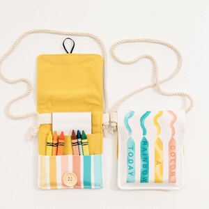 Rainbow Coloring Kit Crayon Toddler Purse Little Girl Purse Waldorf Crayon Waldorf Toy Montessori Toddler Kid Artist Gift for Kid Artist image 7