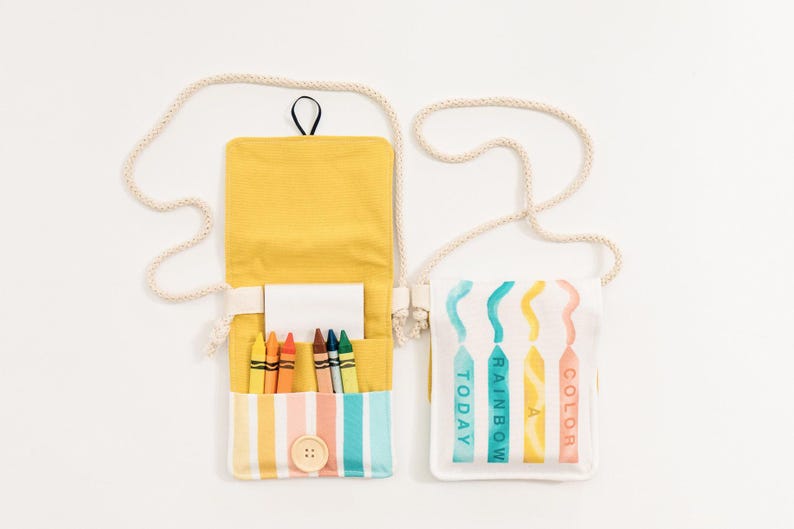 Rainbow Coloring Kit Crayon Toddler Purse Little Girl Purse Waldorf Crayon Waldorf Toy Montessori Toddler Kid Artist Gift for Kid Artist image 7
