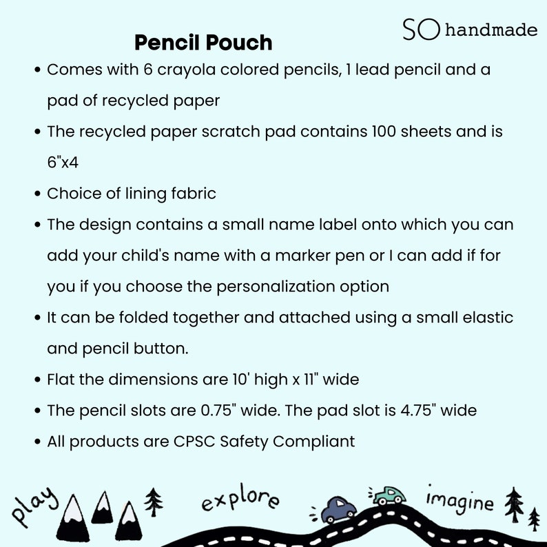 pencil pouch details