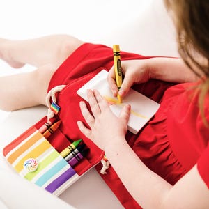 Rainbow Coloring Kit Crayon Toddler Purse Little Girl Purse Waldorf Crayon Waldorf Toy Montessori Toddler Kid Artist Gift for Kid Artist image 4
