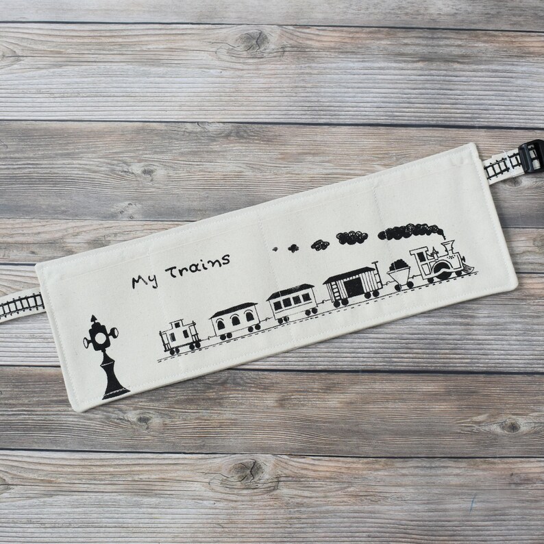 Train Organizer Custom Train Belt Train Travel Pouch Train Birthday Wooden Train belt Train Gift Custom Toy Storage Personalized Train