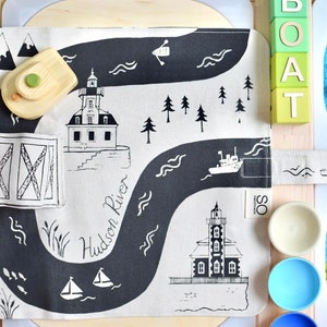 Hudson River Playmat, New York Kids Gift, Hudson Valley Gifts, Toddler Birthday Gift, New York Baby, Nautical baby gift, boat baby gift