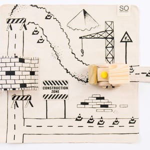Alfombra de juego Montessori, alfombra de juego de construcción, alfombra de juego portátil para niños, alfombra de viaje para niños, alfombra de carretera para niños, juguete Montessori para niños pequeños