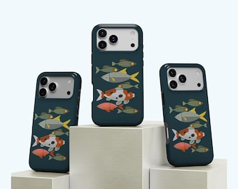 Funda para teléfono con peces de colores, moderna y elegante, con estampado de peces, para iPhone 17, 16, 15, 14, 13, 12 y 11 Pro Max, Samsung S25 y S24.