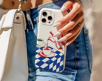 Koffiethema telefoonhoesje, esthetische hoes, koffietelefoonhoesje Espresso Coffee Lover-hoes, iPhone 17 16 15 14 13 12 11 Pro Max, Samsung S25