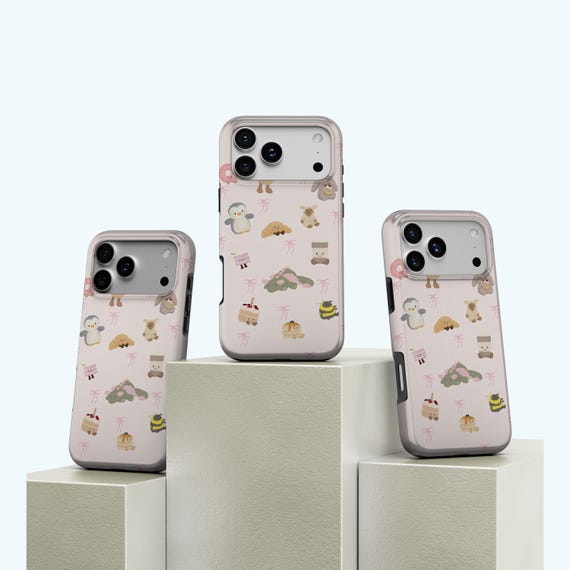 Cute Jellycat Inspired Phone Case, Plush Bunny Phone Cover, Whimsical Fall Phone Accessory, iPhone 17 16 15 14 13 12 11Pro Max, Samsung S25
