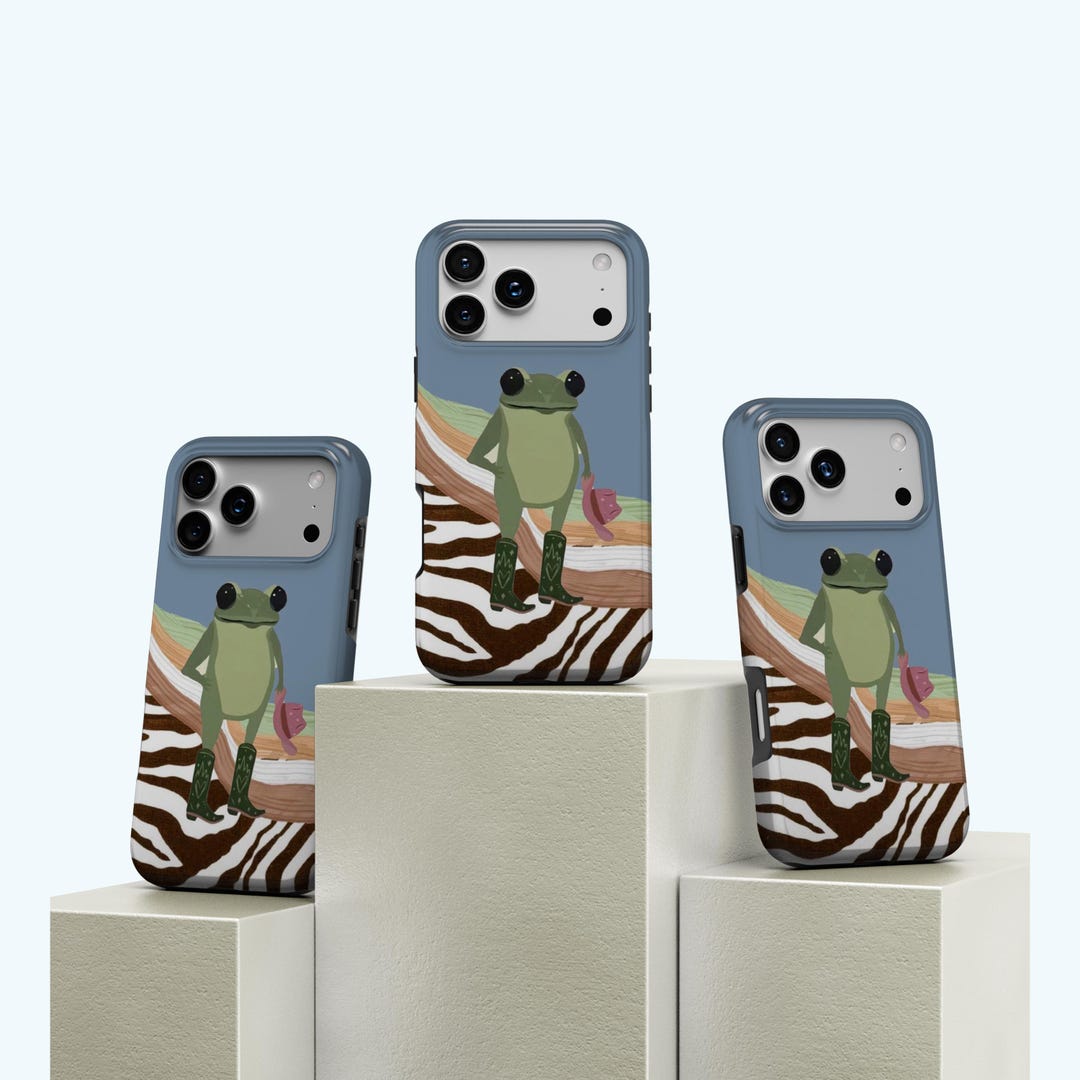 Cute Frog iPhone Case, Whimsical Frog Art Phone Case, Storybook ...