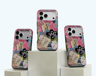 Funda para teléfono con collage estético japonés, funda con diseño de tablero de inspiración adorable, arte anime genial, iPhone 17 16 15 14 13 12 11 Pro Max, Samsung S25 S24 S23