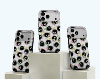 Funda para móvil Soot Sprite: Anime El viaje de Chihiro, Funda Kawaii de conejito de polvo, Funda pastel Softcore, iPhone 17 16 15 14 13 12 11, Samsung S25