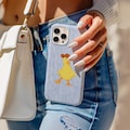 Blue Striped Denim Duck Phone Protective case, Cute Duckling Phone Case, iPhone 17 16 15 14 13 12 11 Pro Max, Samsung S25 S24 S23 S22