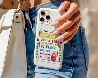 Custodia per telefono con frase motivazionale, cover con citazione positiva, custodia per telefono con citazione acquerello, iPhone 17 16 15 14 13 12 11 Pro Max, Samsung S25
