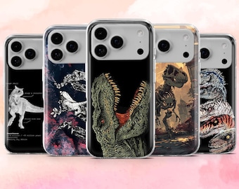 Funda de dinosaurio Jurassic T-Rex para iPhone 17, 16, 15, 14, 13, 12, Samsung S25, S24, S23, A56, A16, Pixel 10Pro, 9A, 8A