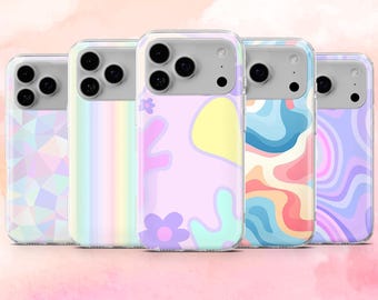 Pastel Phone Case Soft Girl Dreamy Cover for iPhone 17, 16, 15, 14, 13, 12 Samsung S25, S24, S23, A56, A16 Pixel 10Pro, 9A, 8A 8Pro